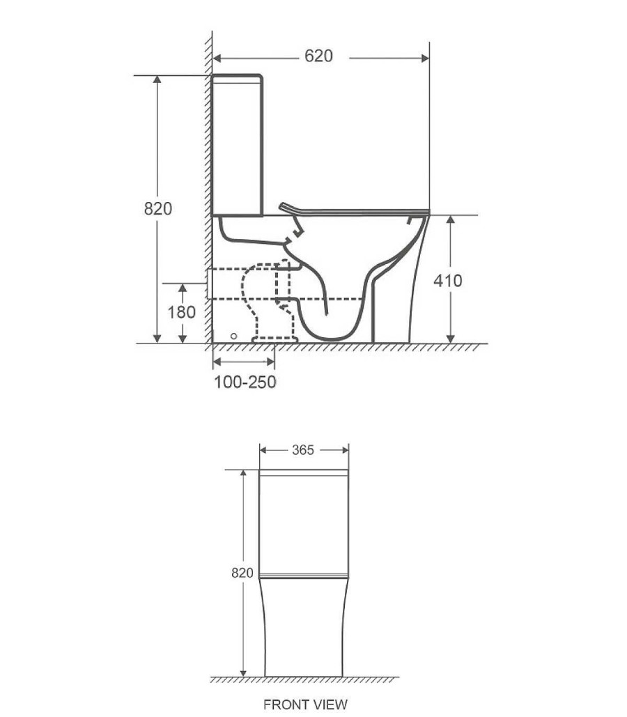 Sanitarios Todobaño | Inodoro Compacto A Pared Akron Blanco Brillo