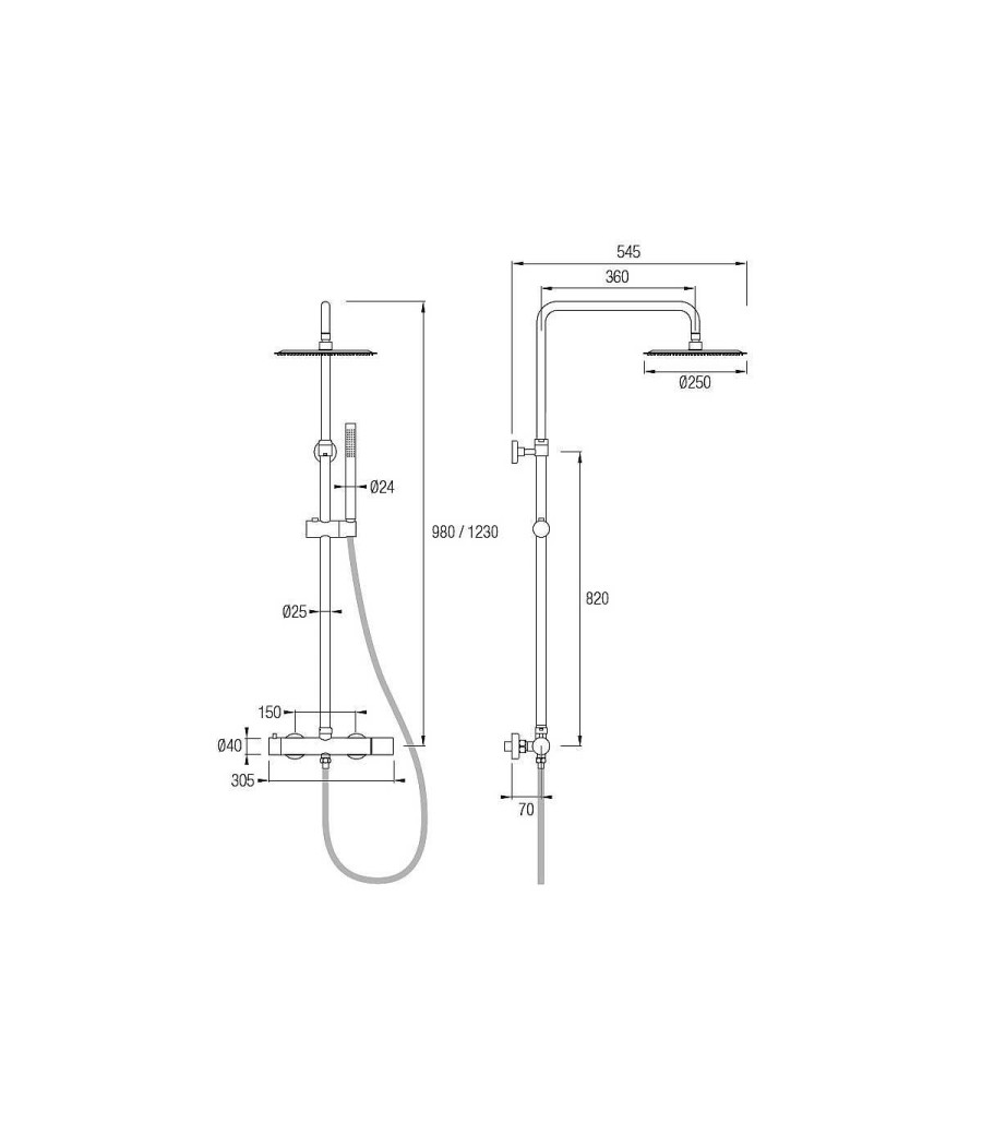 Columnas De Ducha Todobaño | Conjunto Ducha Inex Acero Cepillado