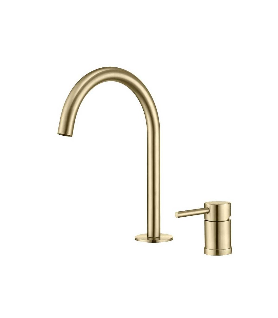 Grifos De Cocina Y Ba O Todobaño | Grifo De Lavabo Encastrado Arag N Oro Cepillado