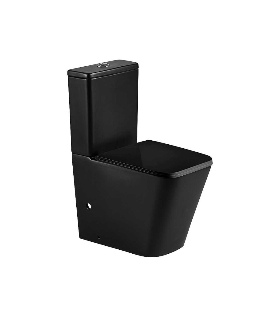 Sanitarios Todobaño | Inodoro Compacto A Pared Cube Negro Mate