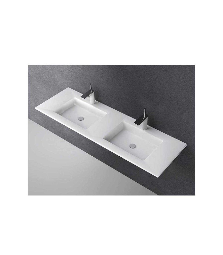 Lavabos Y Encimeras Todobaño | Lavabo Encimera De Corian Doble Seno A Medida