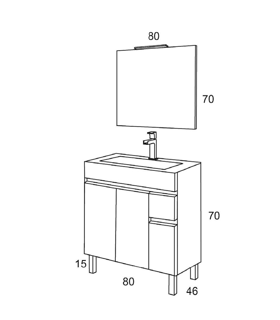 Muebles De Ba O Todobaño | Conjunto De Ba O Riu Blanco