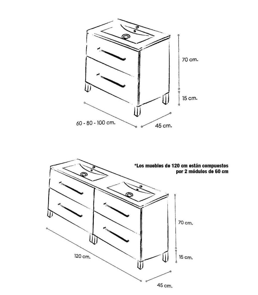 Muebles De Ba O Todobaño | Mueble De Ba O Con Patas Stay Two