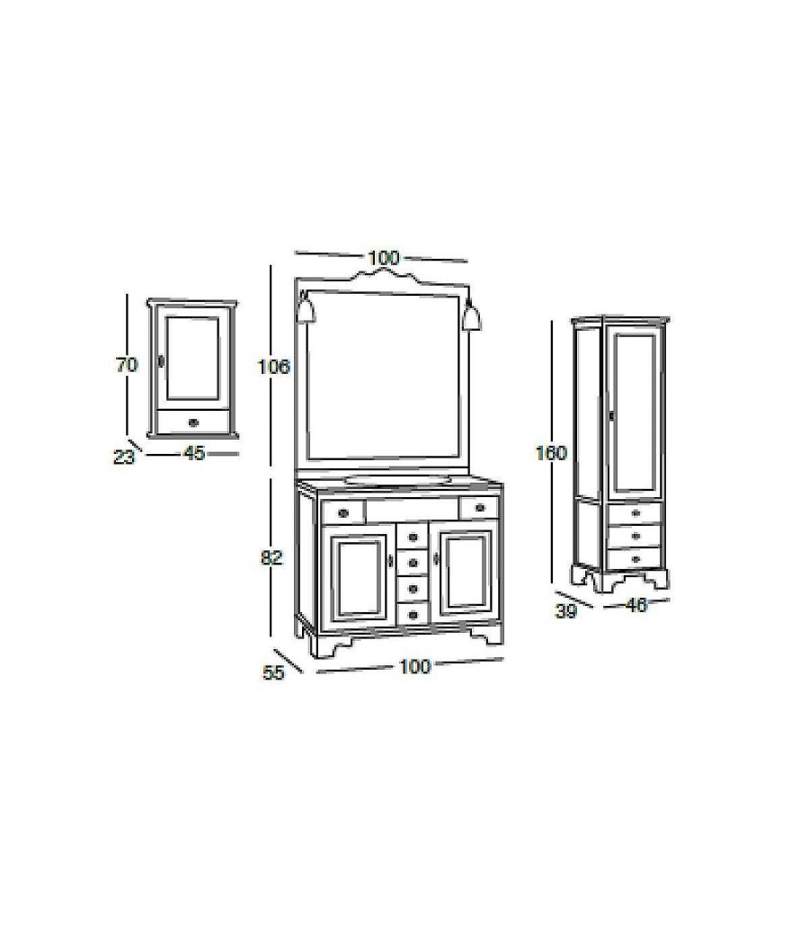 Muebles De Ba O Todobaño | Mueble De Ba O Cl Sico Talla 100 Cm